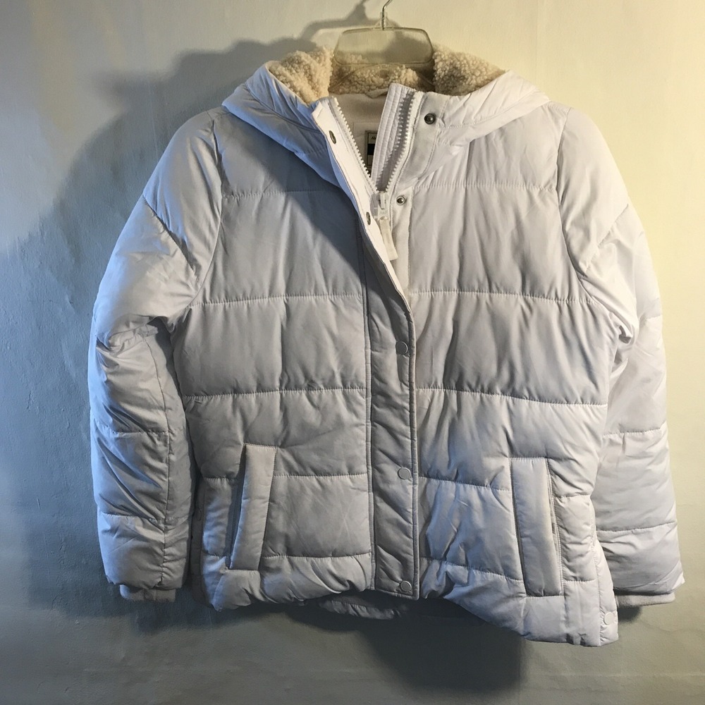 abercrombie fitch Women Large White Puffer Coat Jacket Parka